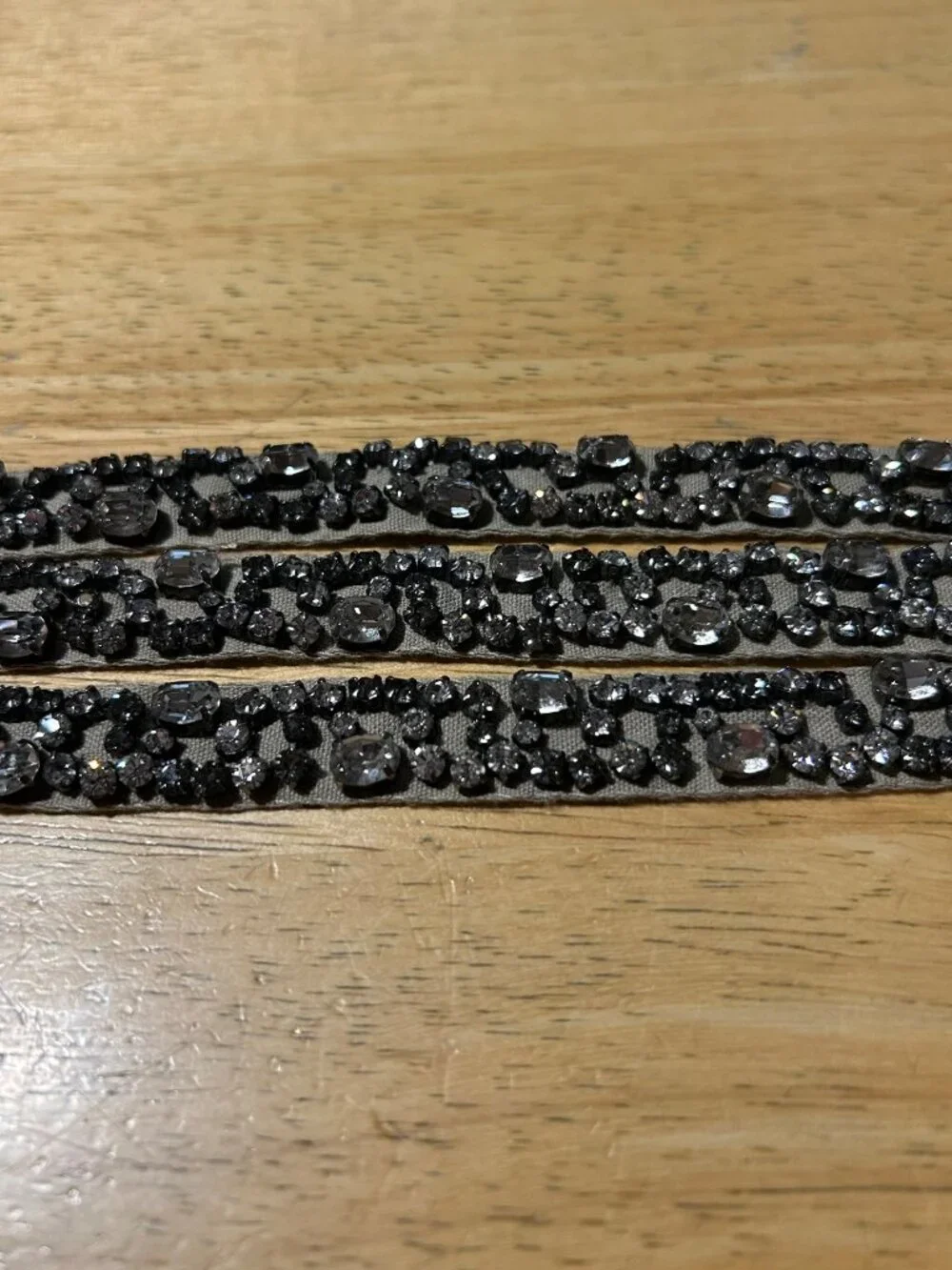 Womens Vera Wang Khaki Fabric Rhinestone Waist Belt M